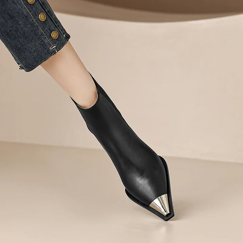 Verona Point Leather Boots