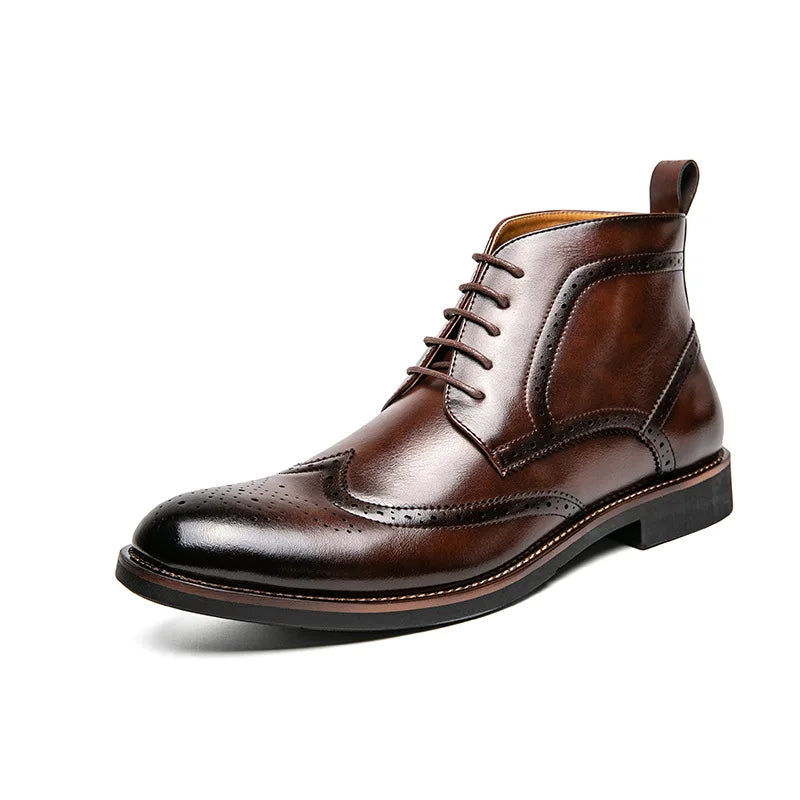 Valencio Wingtip Leather Boots