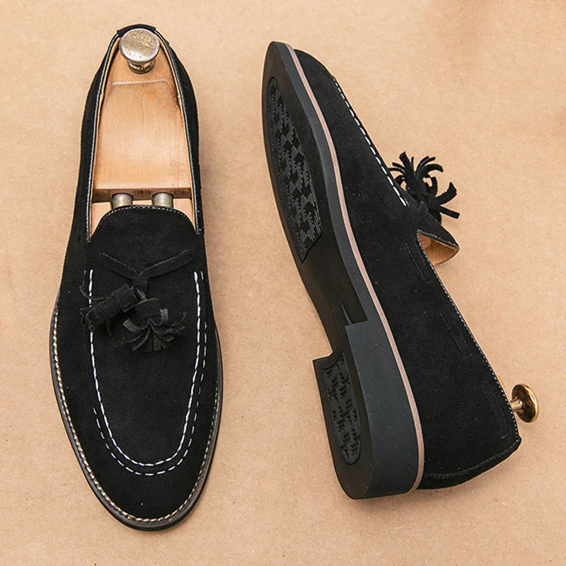Belmont Tassel Suede Loafers
