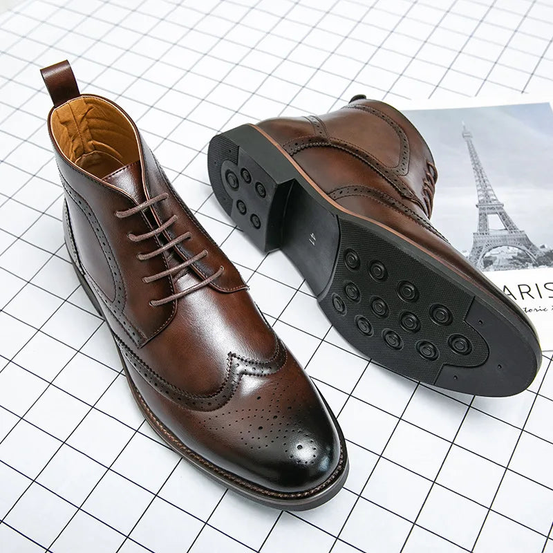 Valencio Wingtip Leather Boots