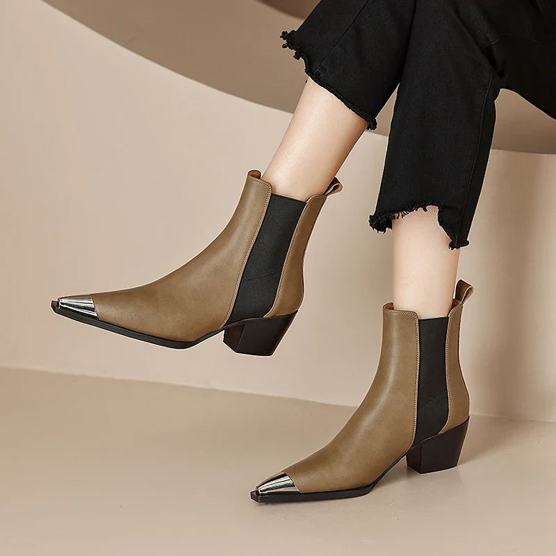 Verona Point Leather Boots
